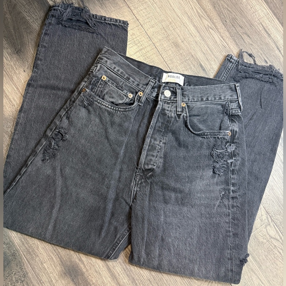 Agolde | Distressed Straight Leg Jeans